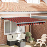 Retractable Awning Orange, Brown 350 x 250 cm Fabric, Metal