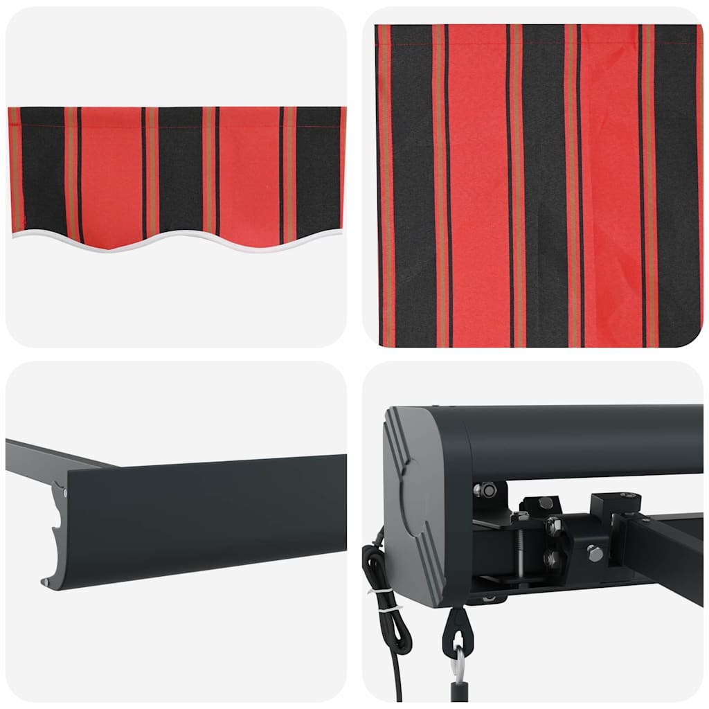Retractable Awning Orange and brown 350 x 250 cm Fabric, Metal