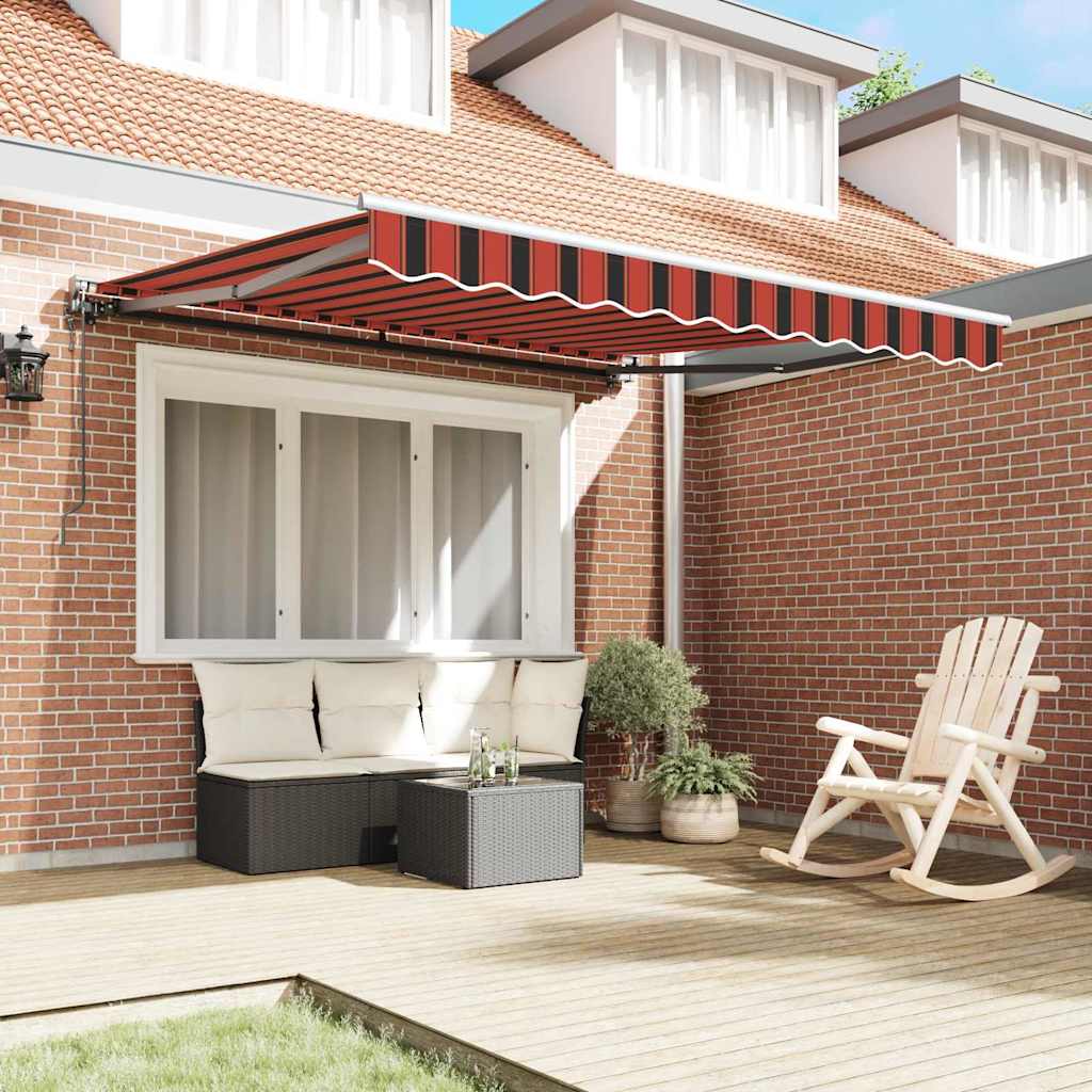 Retractable Awning Orange and Brown 350x250 cm Fabric