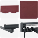 Retractable Awning Manual Burgundy Red 350x250 cm Fabric