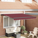 Retractable Awning Manual Burgundy Red 350x250 cm Fabric