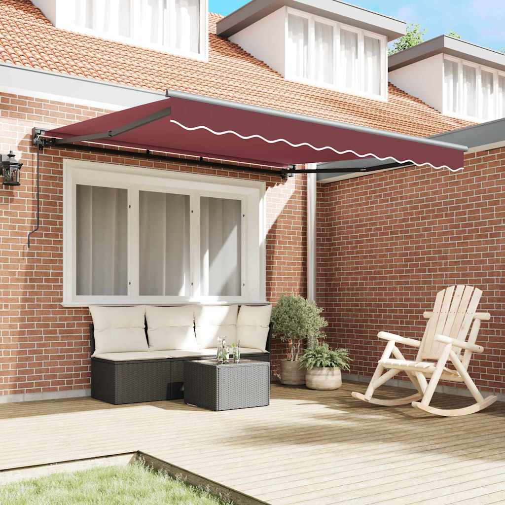 Retractable Awning Manual Burgundy Red 350x250 cm Fabric