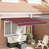 Retractable Awning Burgundy Red 350x250 cm Fabric