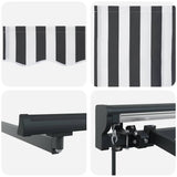 Retractable Awning Anthracite and White 350x250 cm Fabric