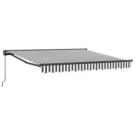 Retractable Awning Anthracite and White 350x250 cm Fabric