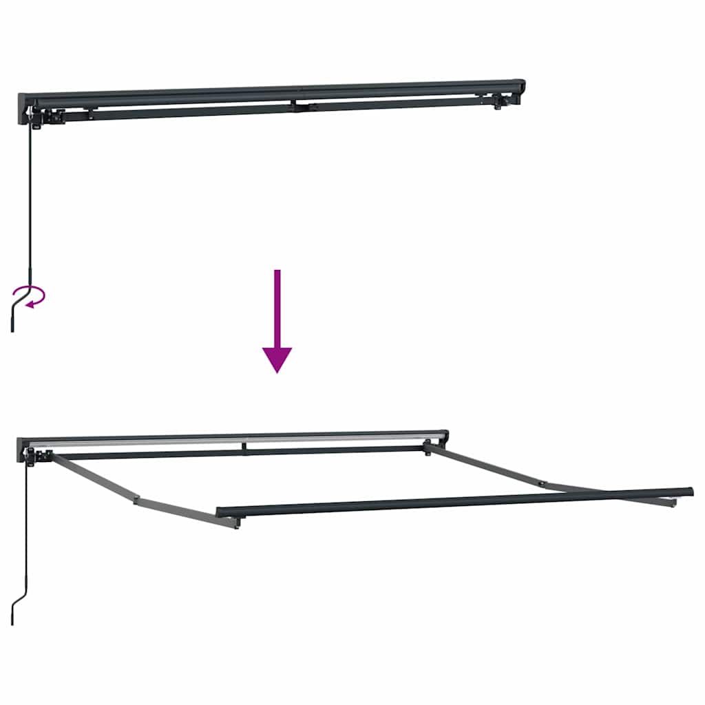 Retractable Awning Anthracite and White 350x250 cm Fabric