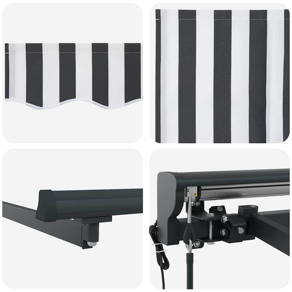 Retractable Awning Anthracite and White 350x250 cm Fabric
