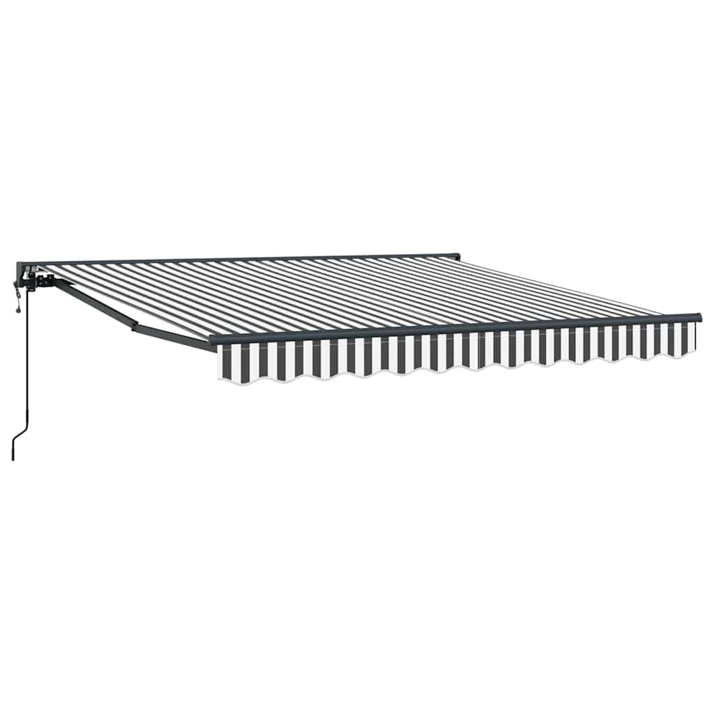 Retractable Awning Anthracite and White 350x250 cm Fabric