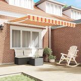 Awning Yellow and orange 3.5 x 2.5 m Polyester and metal