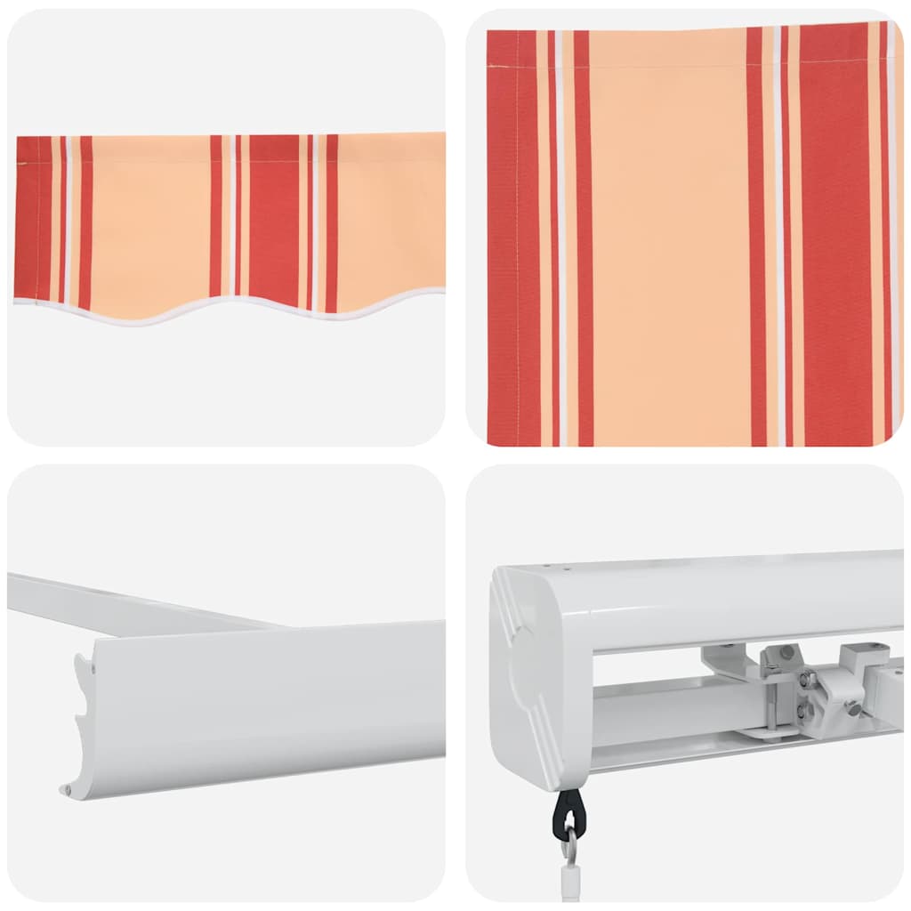 Retractable Awning Yellow, Orange 350 x 250 cm Fabric, Metal
