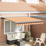 Retractable Awning Yellow and Orange 350 x 250 cm Fabric, Metal