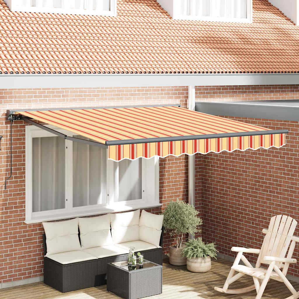 Retractable Awning Manual Yellow and Orange 350x250 cm Fabric