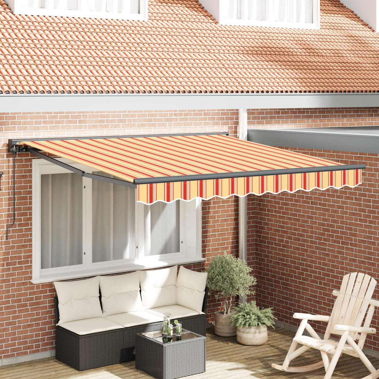Retractable Awning Manual Multicolour 350 x 250 cm