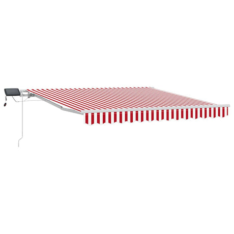 Retractable Awning Red and White 350 x 250 cm Fabric and Steel