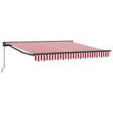 Retractable Awning Red and White Stripe 350x250 cm Fabric