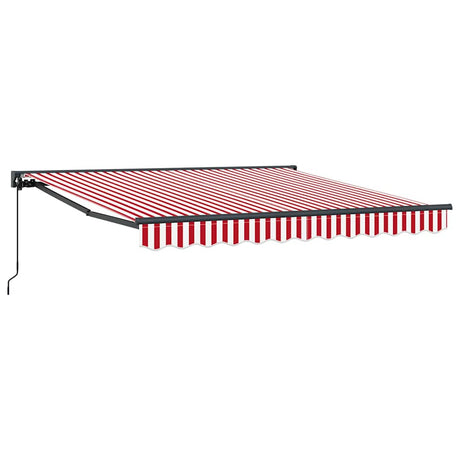 Retractable Awning Red and White Stripe 350x250 cm Fabric