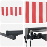 Retractable Awning Red and White Stripe 350x250 cm Fabric