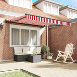 Retractable Awning Red and White Stripe 350x250 cm Fabric