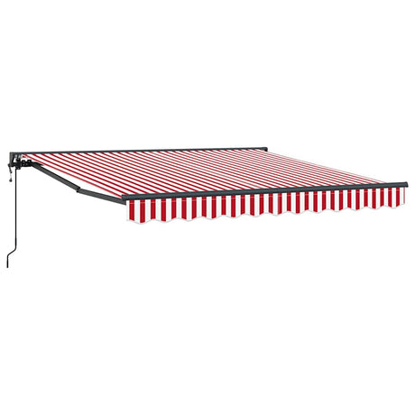 Retractable Awning Red and White Stripe 350x250 cm Fabric