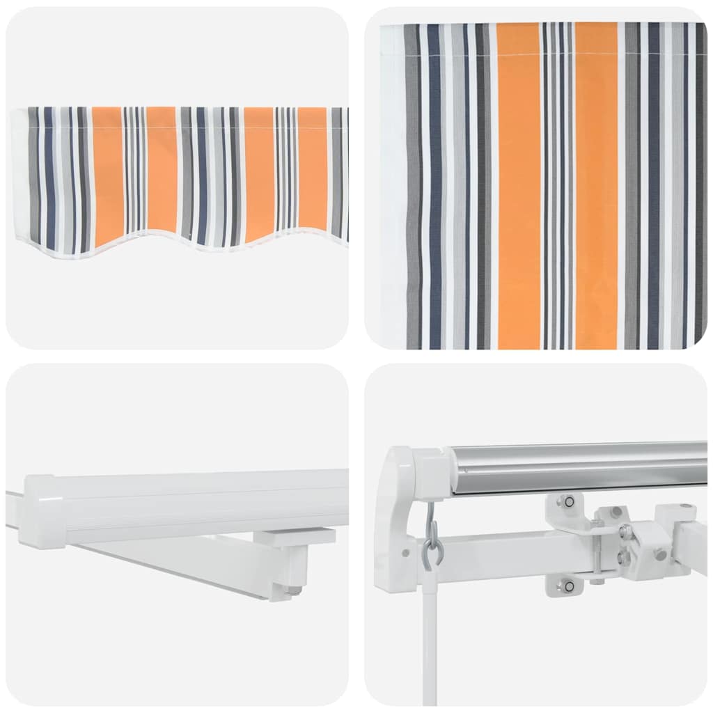 Retractable Awning Multicolour 350 x 250 cm Fabric and Steel