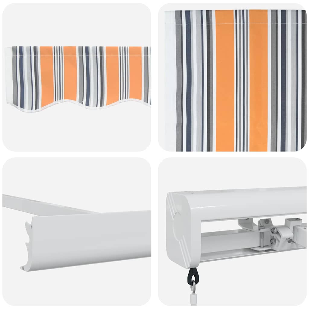 Retractable Awning Multicolour 350 x 250 cm Fabric, metal