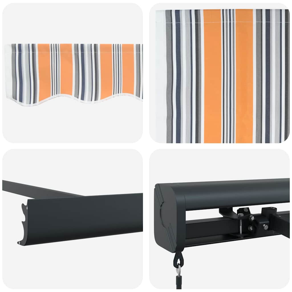 Retractable Awning Multicolour 350 x 250 cm Fabric, Metal