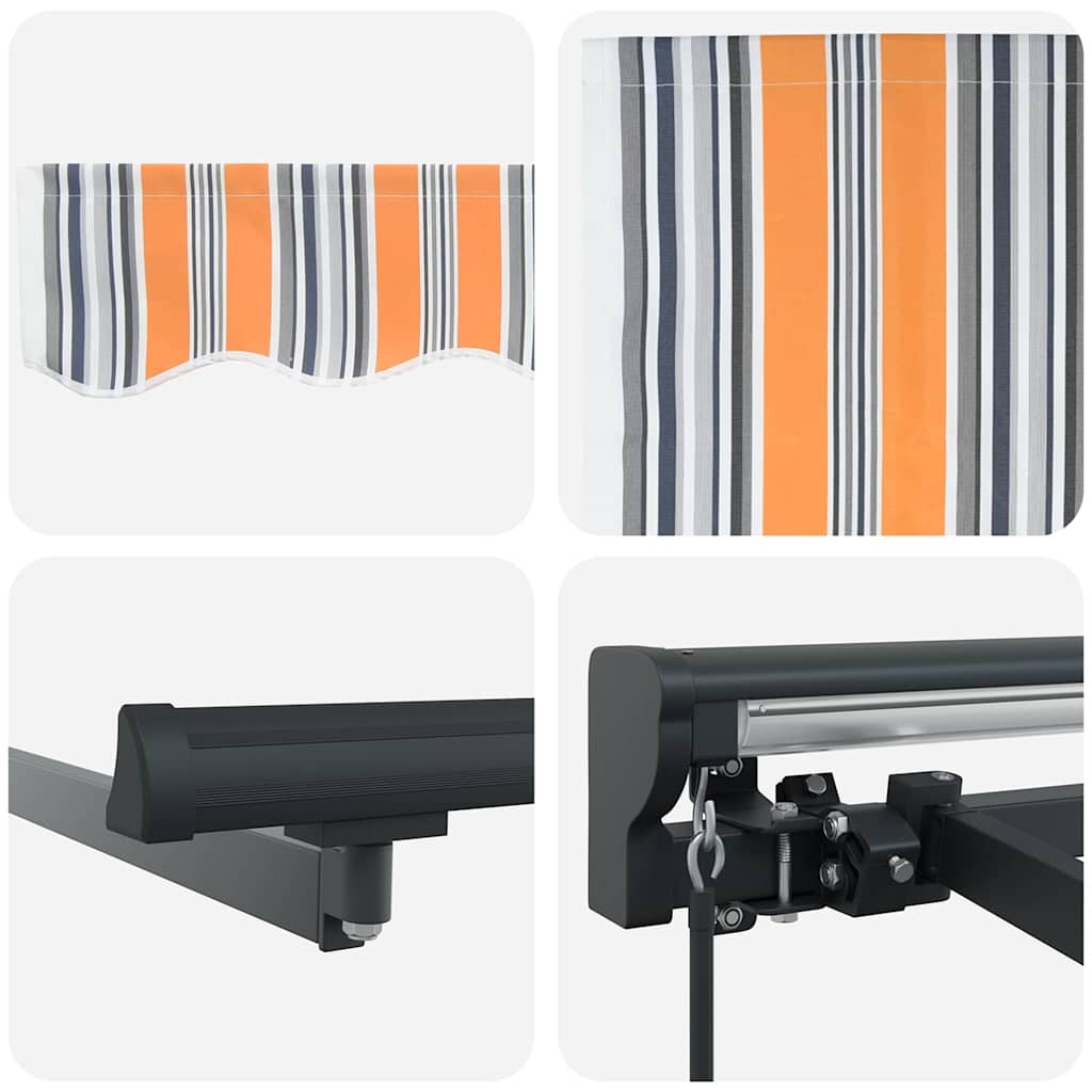 Retractable Awning Manual Multicolour Stripe 350x250 cm Fabric
