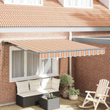 Retractable Awning Multicolour Stripe 350x250 cm Fabric