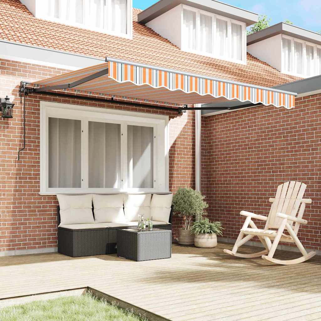 Retractable Awning Multicolour Stripe 350x250 cm Fabric