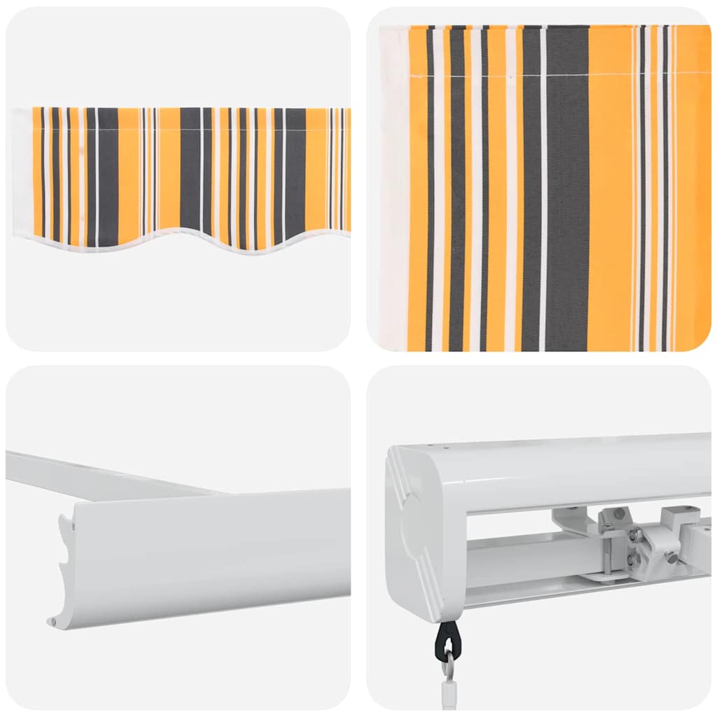 Retractable Awning Multicolour 350 x 250 cm Fabric, Metal