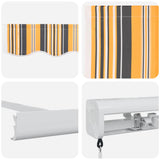 Retractable Awning Multicolour 350 x 250 cm Fabric, Metal