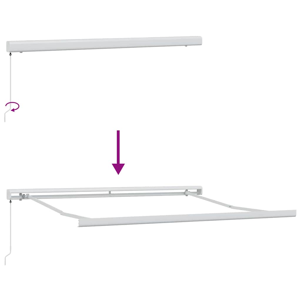 Retractable Awning Multicolour 350 x 250 cm Fabric, Metal