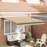 Retractable Awning Multicolour 350 x 250 cm Fabric, Metal