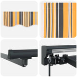 Retractable Awning Manual Multicolour Stripe 350x250 cm Fabric
