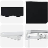Retractable Awning Manual Black 350 x 250 cm Fabric and Steel