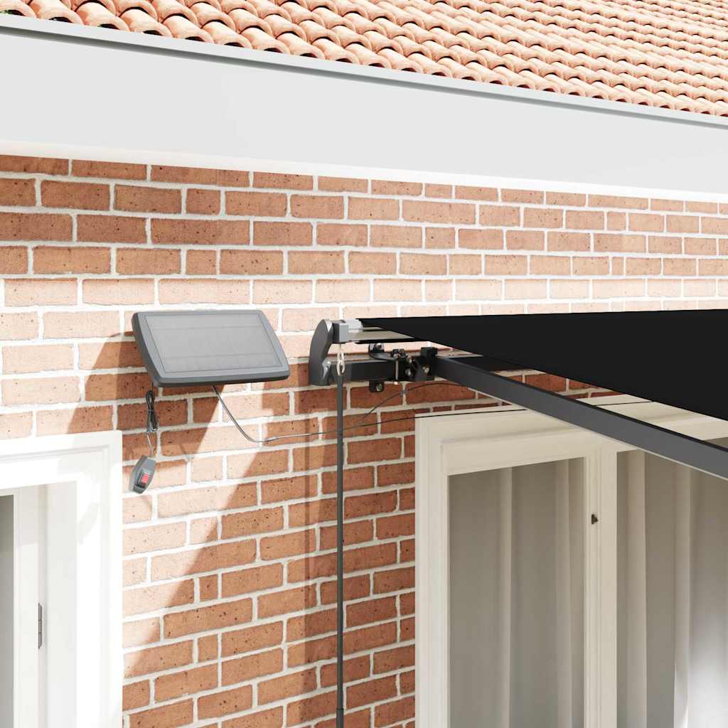 Retractable Awning Manual Black 350 x 250 cm Fabric