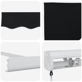 Retractable Awning Black 350 x 250 cm Fabric, Metal