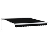 Retractable Awning Black 350 x 250 cm Fabric, Metal
