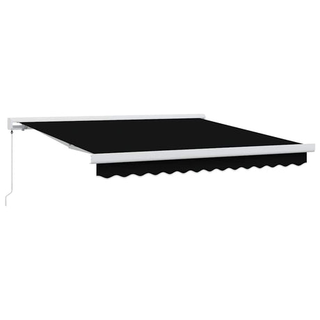 Retractable Awning Black 350 x 250 cm Fabric, Metal