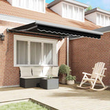 Retractable Awning Black 350 x 250 cm Fabric, Metal