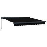 Retractable Awning Black 350 x 250 cm Fabric, Metal