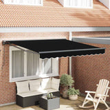 Retractable Awning Manual Black 350x250 cm Fabric
