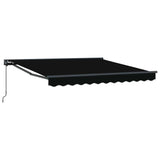 Retractable Awning Manual Black 350x250 cm Fabric