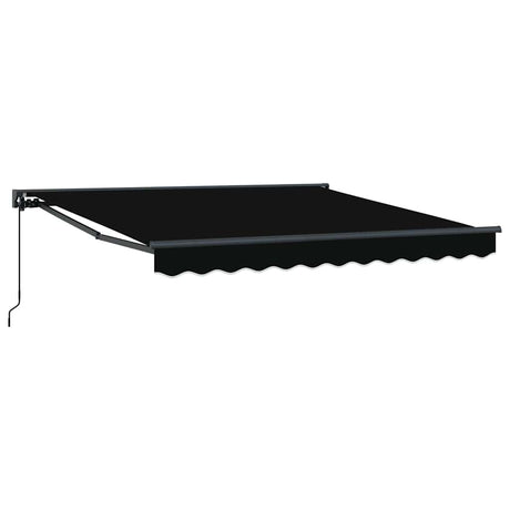 Retractable Awning Manual Black 350x250 cm Fabric