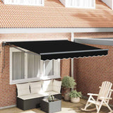 Retractable Awning Black 350x250 cm Fabric