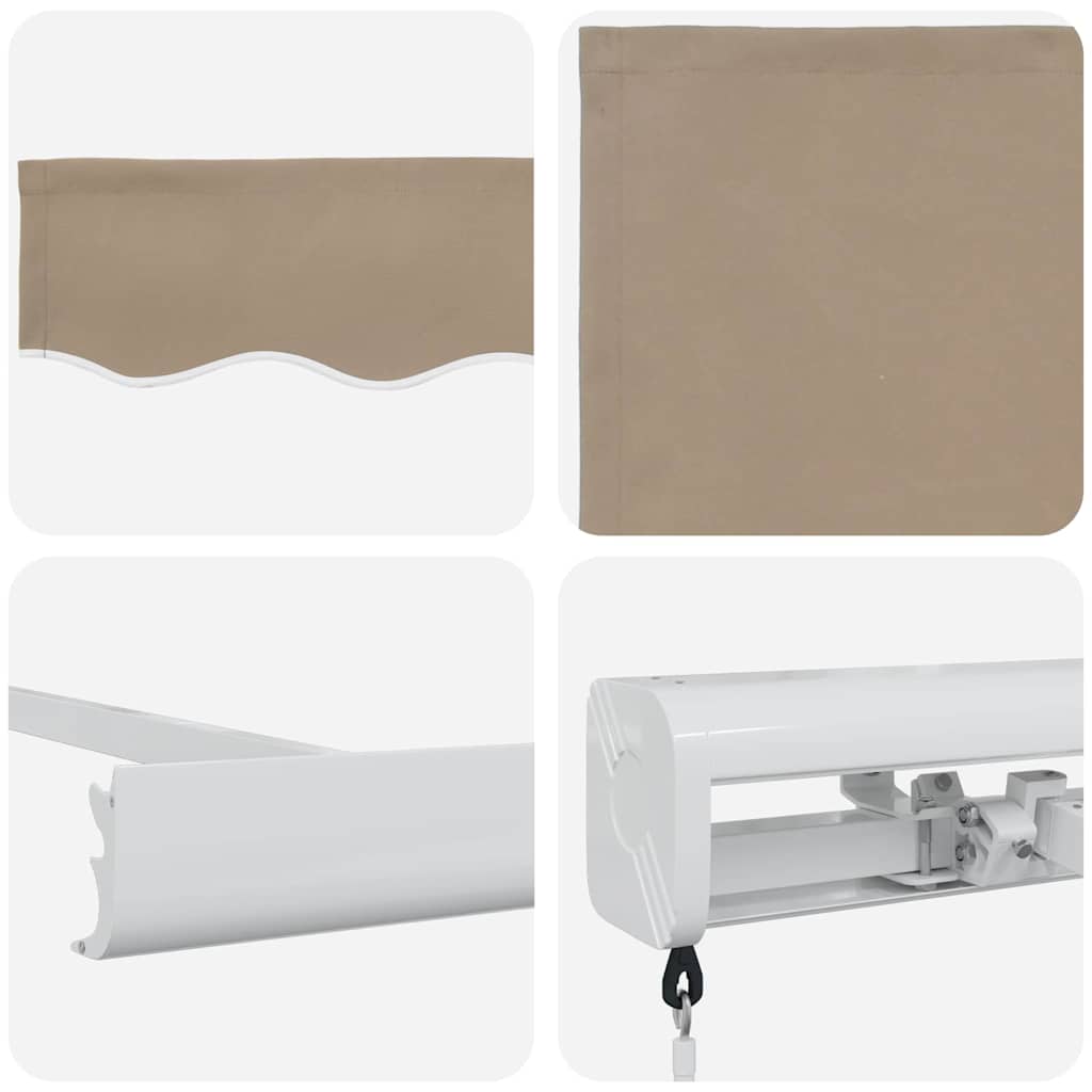 Retractable Awning Beige 350 x 250 cm Fabric, Metal