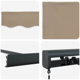 Retractable Awning Beige 350 x 250 cm Fabric, Metal