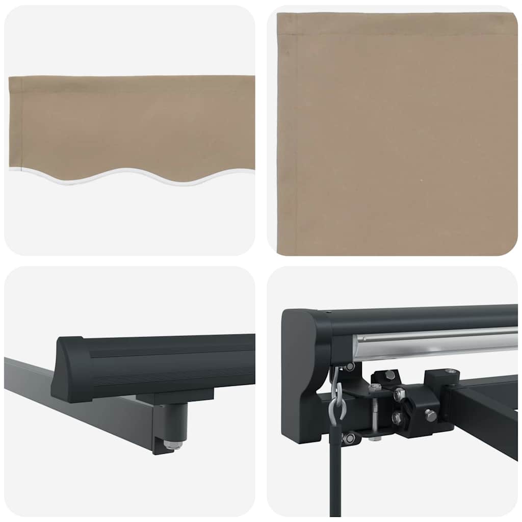 Retractable Awning Manual Beige 350x250 cm Fabric