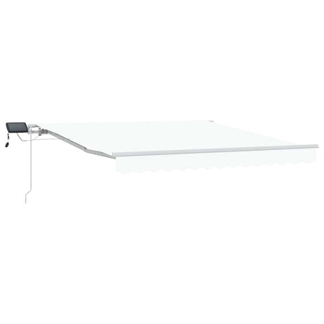 Retractable Awning Manual White 350 x 250 cm Fabric and Steel