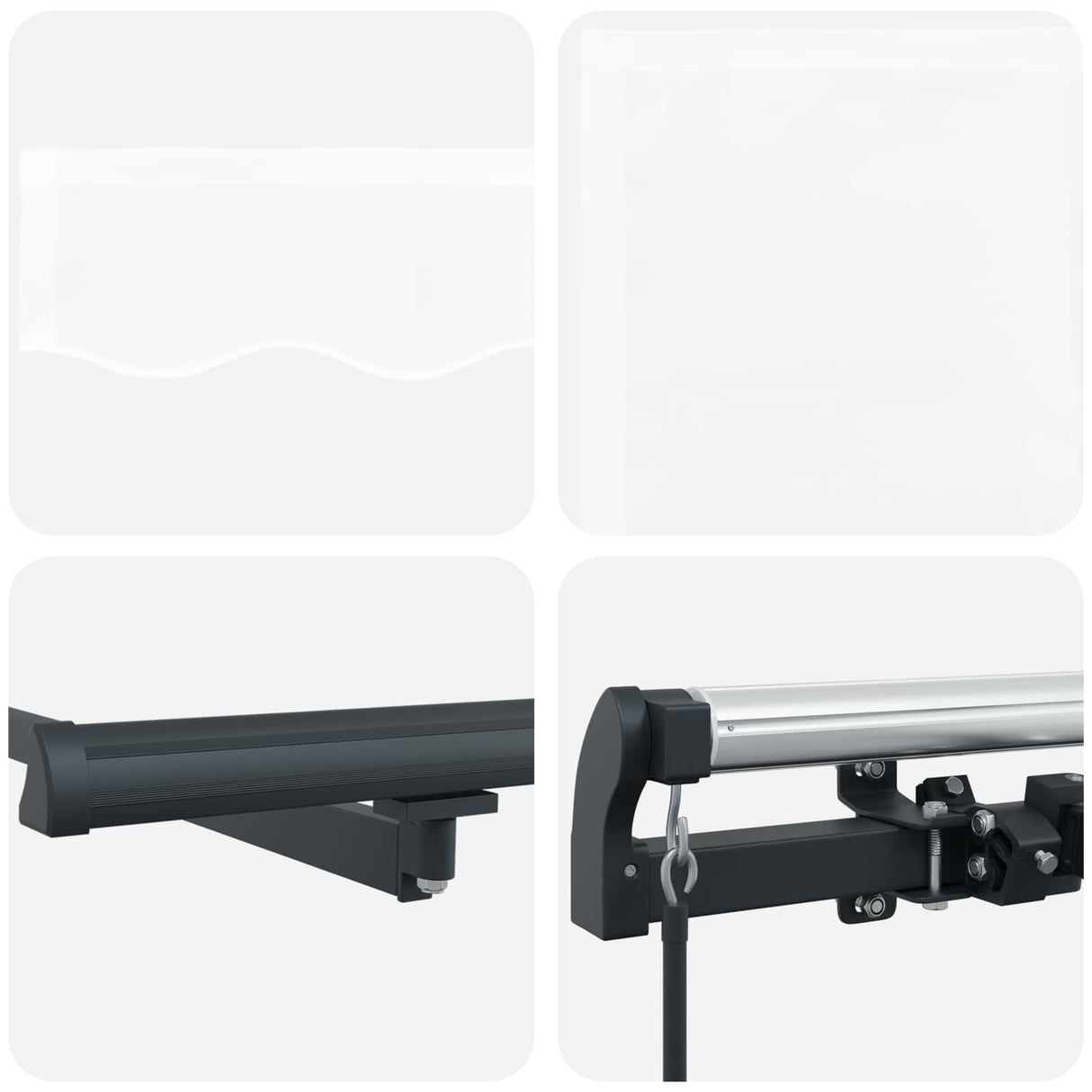 Retractable Awning White 350 x 250 cm Polyester and Steel